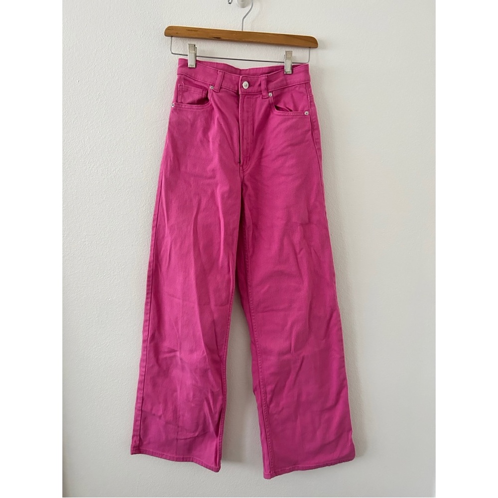 H&M Pink high waisted straight leg pants/jeans